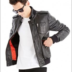 Surface To Air black leather “Blade Bomber”